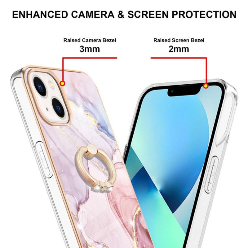 Tok iPhone 15 Plus Márványstílus Tartógyűrűvel