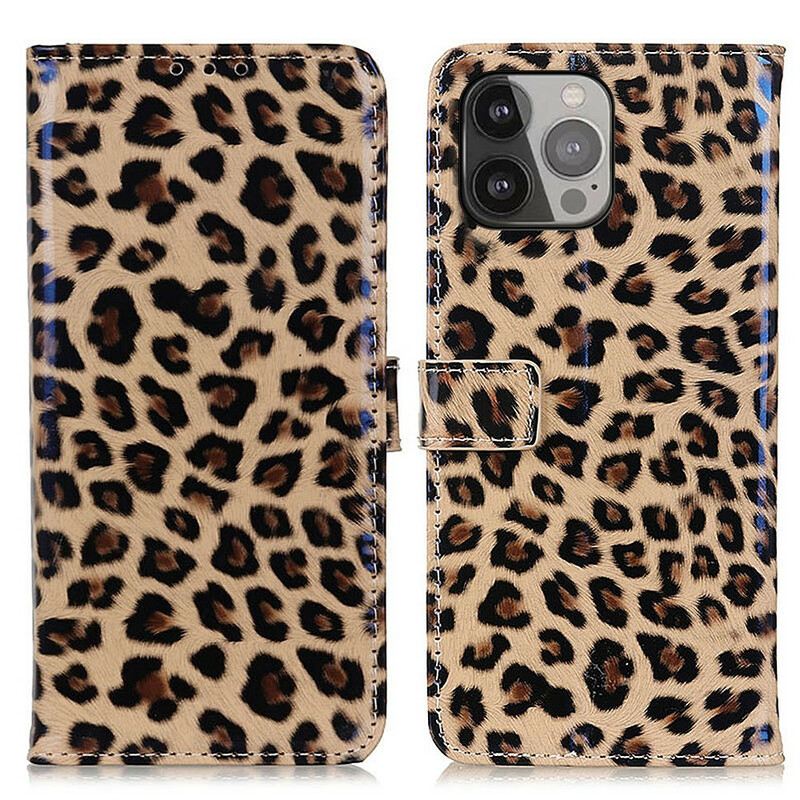 Fliptok iPhone 13 Pro Max Sima Leopárd