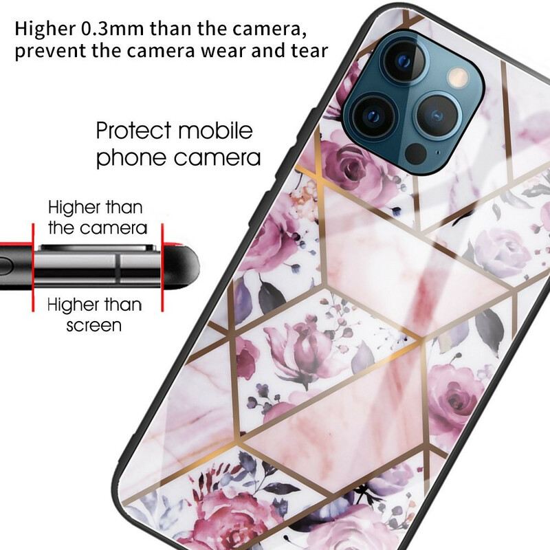 Telefontok iPhone 13 Pro Max Geometria Márvány Edzett Üveg