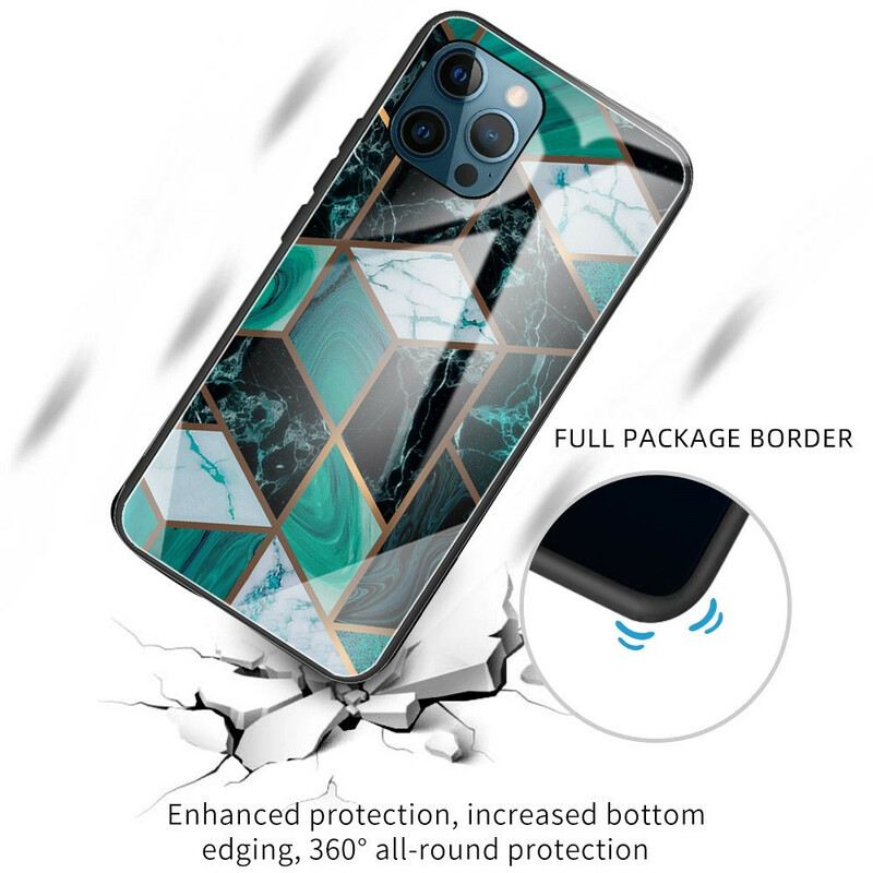 Telefontok iPhone 13 Pro Max Geometria Márvány Edzett Üveg