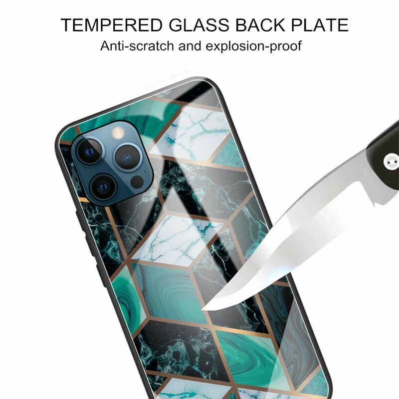 Telefontok iPhone 13 Pro Max Geometria Márvány Edzett Üveg