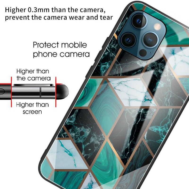 Telefontok iPhone 13 Pro Max Geometria Márvány Edzett Üveg