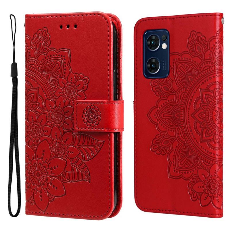 Fliptok / Bőrtok Oppo Find X5 Lite Mandala Zsinórral