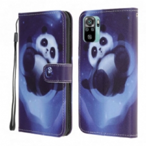 Fliptok Xiaomi Redmi Note 10 / 10S szíjjal Panda Space Kötéllel