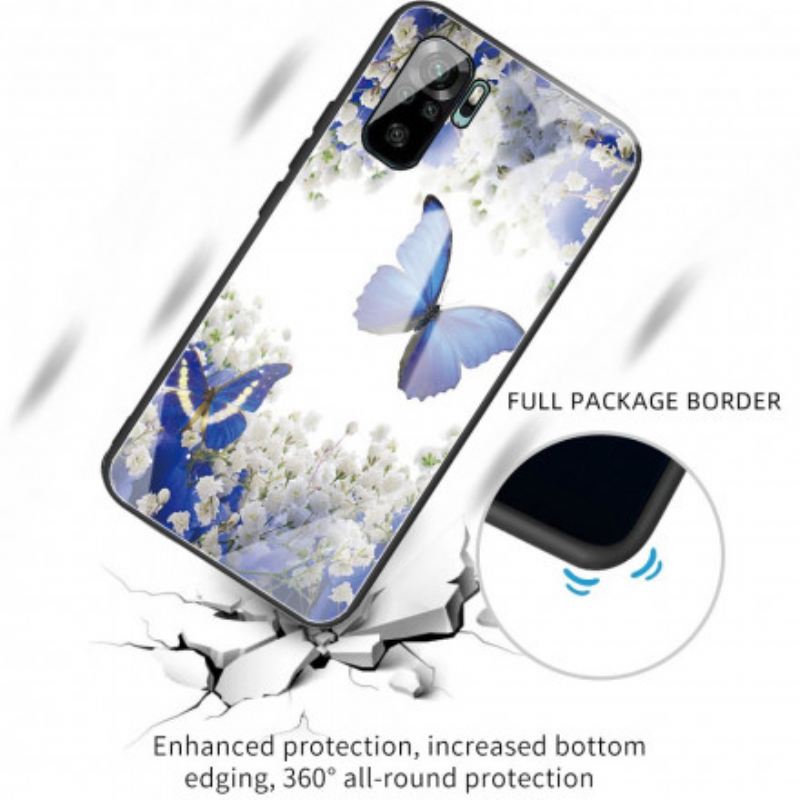 Tok Xiaomi Redmi Note 10 / 10S Butterflies Design Edzett Üveg