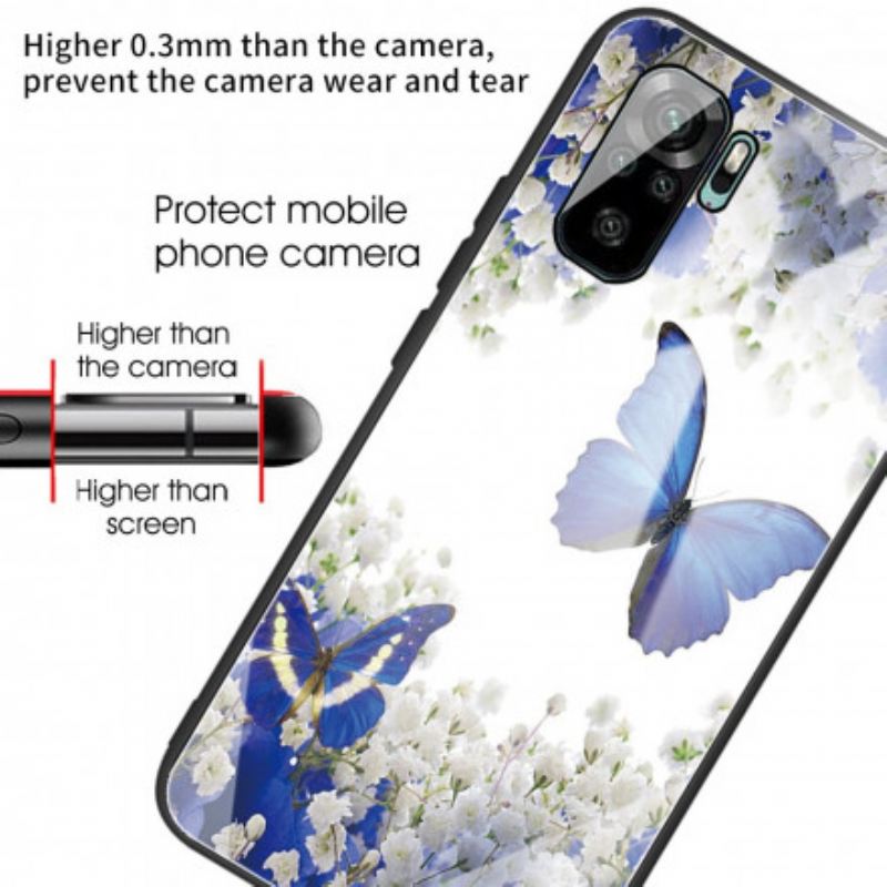 Tok Xiaomi Redmi Note 10 / 10S Butterflies Design Edzett Üveg