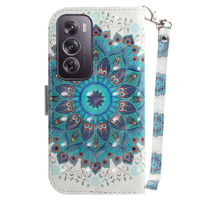 Fliptok Oppo Reno 12 Pro 5g Zöld Mandala Szíjjal