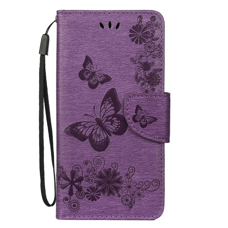 Kinyitható Tokok Samsung Galaxy Note 10 szíjjal Splendid Strap Butterflies