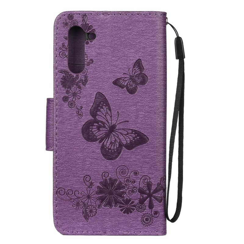 Kinyitható Tokok Samsung Galaxy Note 10 szíjjal Splendid Strap Butterflies