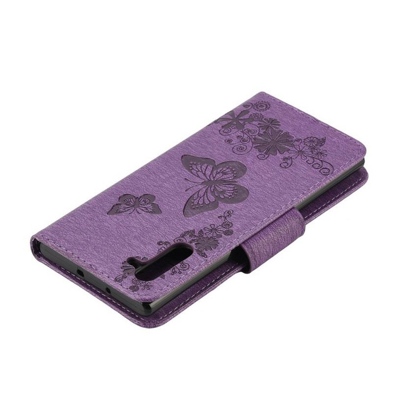 Kinyitható Tokok Samsung Galaxy Note 10 szíjjal Splendid Strap Butterflies