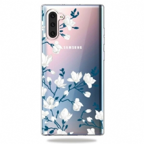 Telefontok Samsung Galaxy Note 10 Fehér Virágok