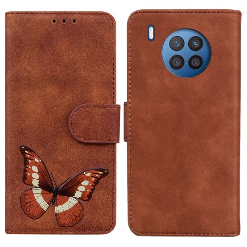 Fliptok / Bőrtok Huawei Nova 8i Skin-touch Butterfly