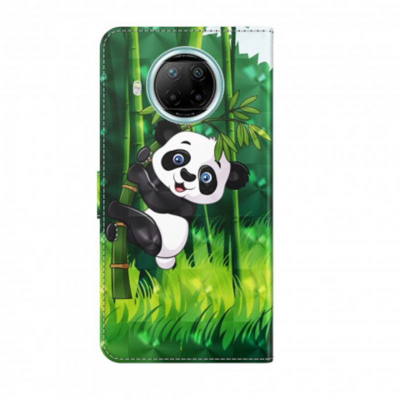 Fliptok / Bőrtok Xiaomi Redmi Note 9 Pro 5G Light Spot Panda És Bambusz