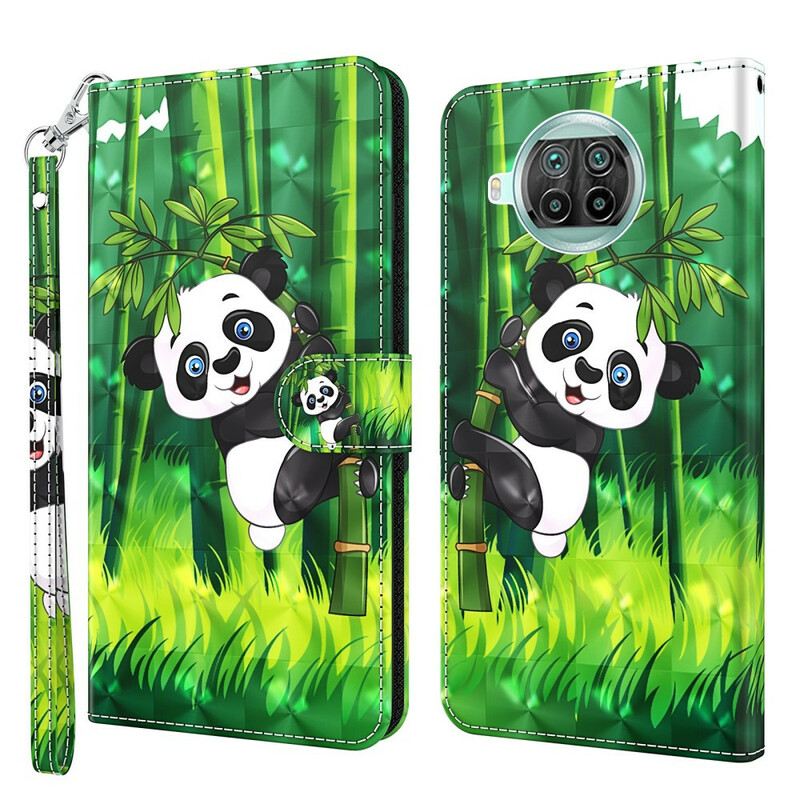 Fliptok / Bőrtok Xiaomi Redmi Note 9 Pro 5G Panda És Bambusz