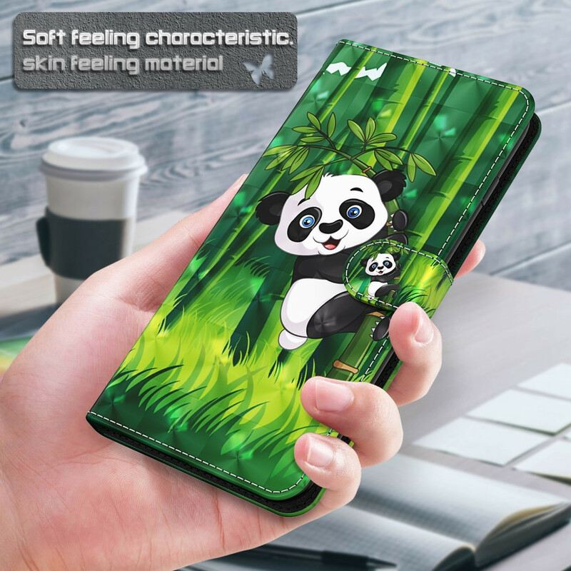 Fliptok / Bőrtok Xiaomi Redmi Note 9 Pro 5G Panda És Bambusz