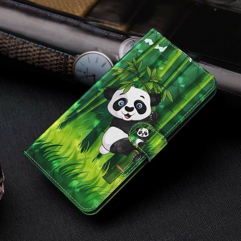 Fliptok / Bőrtok Xiaomi Redmi Note 9 Pro 5G Panda És Bambusz