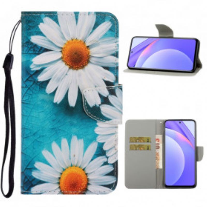 Fliptok Xiaomi Redmi Note 9 Pro 5G szíjjal Thong Daisies