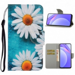 Fliptok Xiaomi Redmi Note 9 Pro 5G szíjjal Thong Daisies