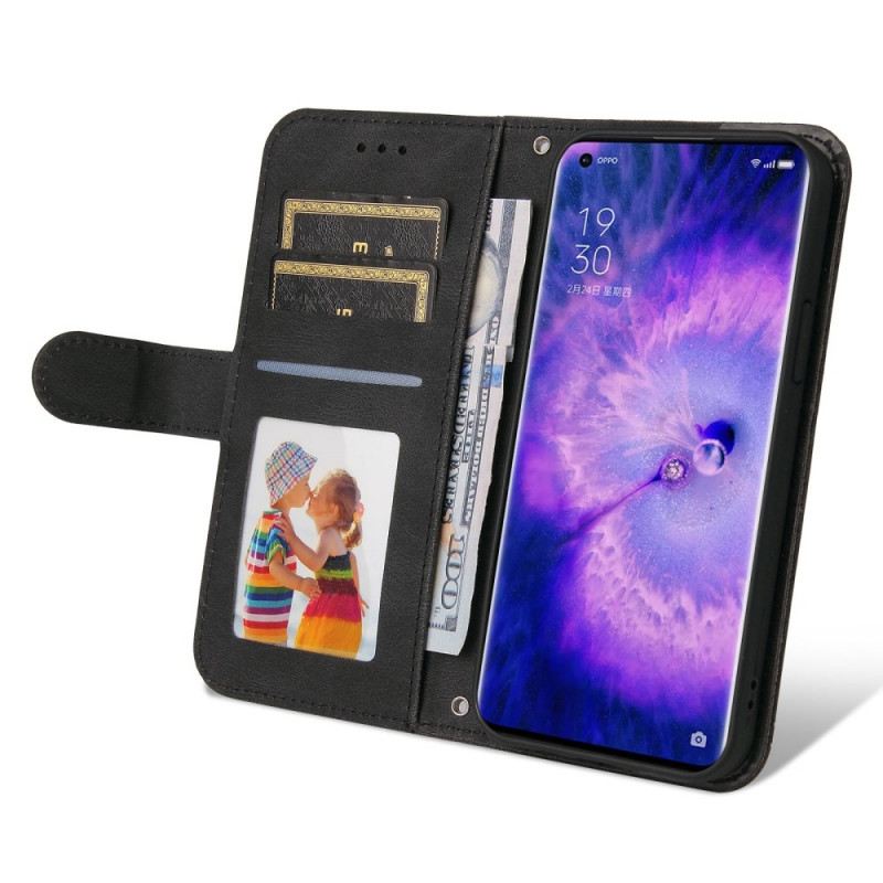 Fliptok / Bőrtok Oppo Find X5 Bőr Stílusú Dekoratív Szegecsekkel