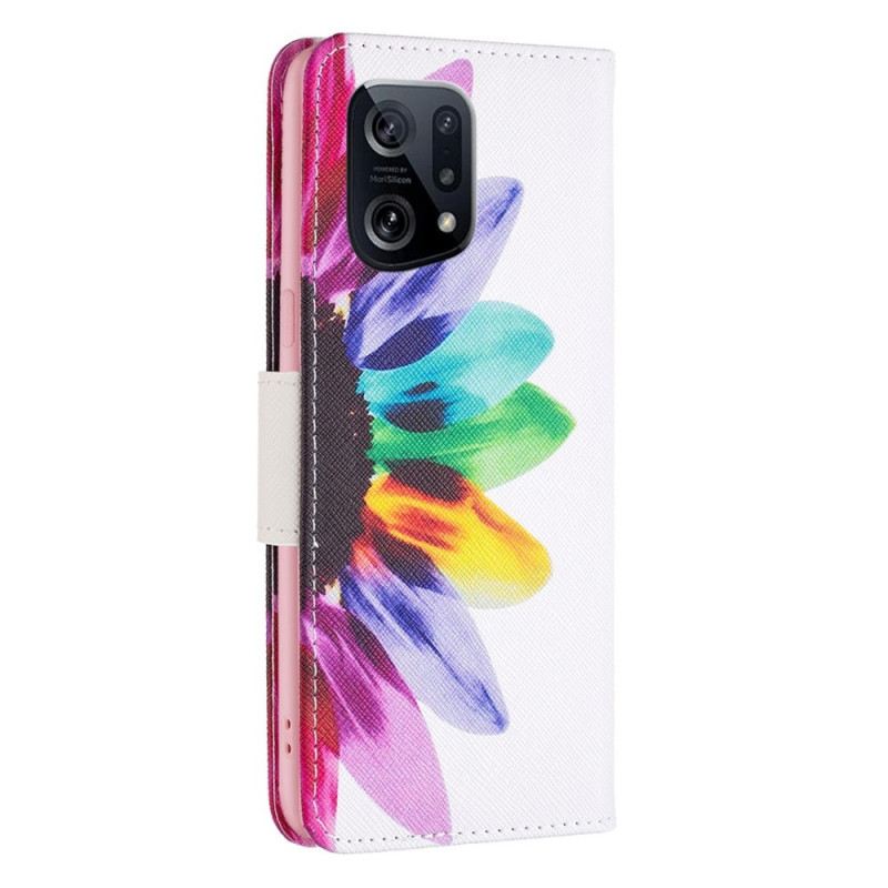 Fliptok Oppo Find X5 Akvarell Virág