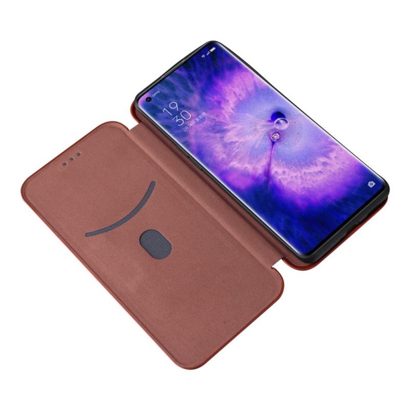 Fliptok Oppo Find X5 Bőrtok Szénrost