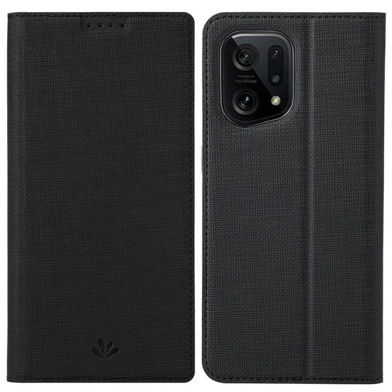 Fliptok Oppo Find X5 Bőrtok Vili Fabric Texture