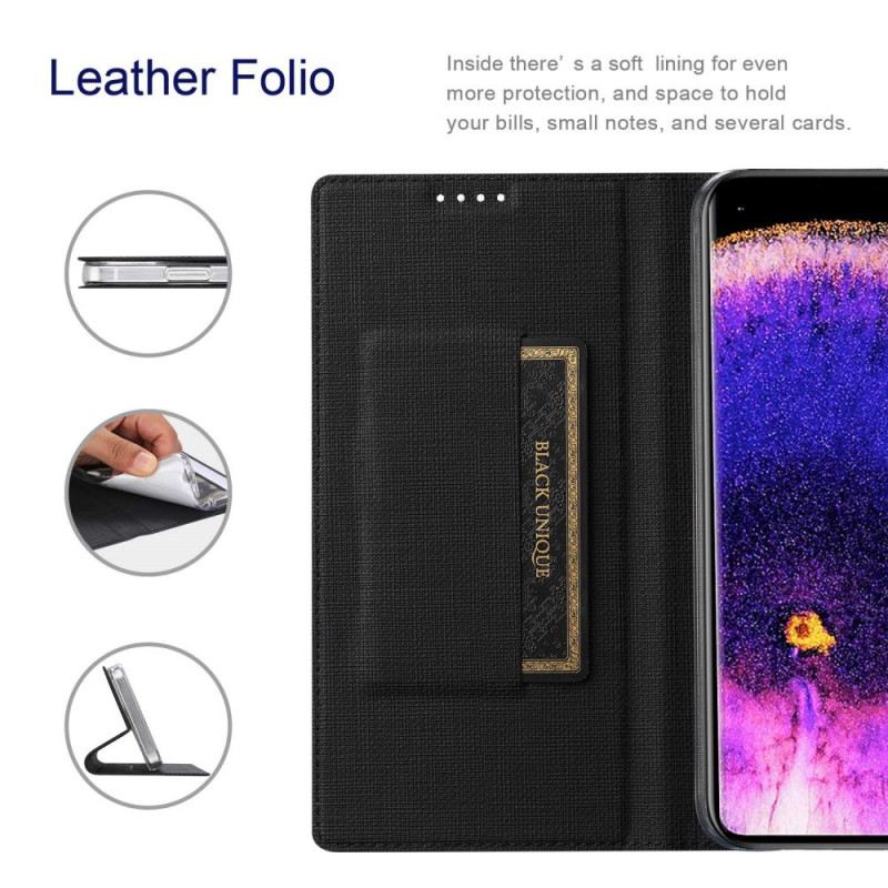 Fliptok Oppo Find X5 Bőrtok Vili Fabric Texture