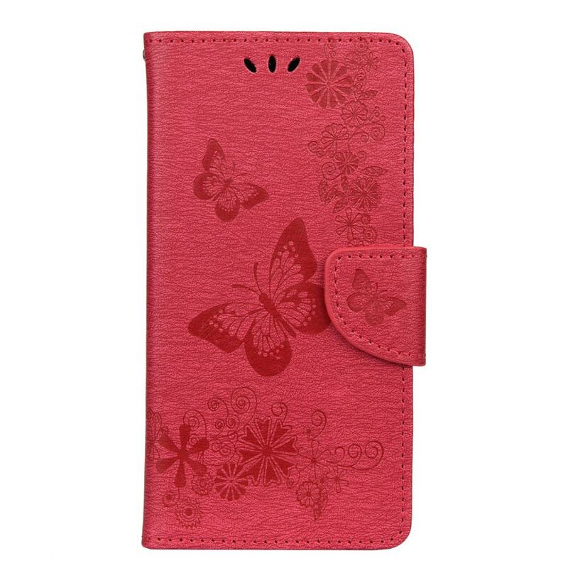 Fliptok / Bőrtok Huawei P Smart 2020 szíjjal Splendid Strap Butterflies