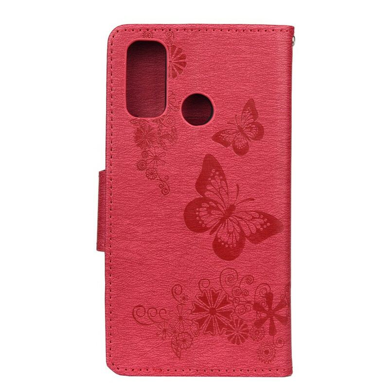 Fliptok / Bőrtok Huawei P Smart 2020 szíjjal Splendid Strap Butterflies