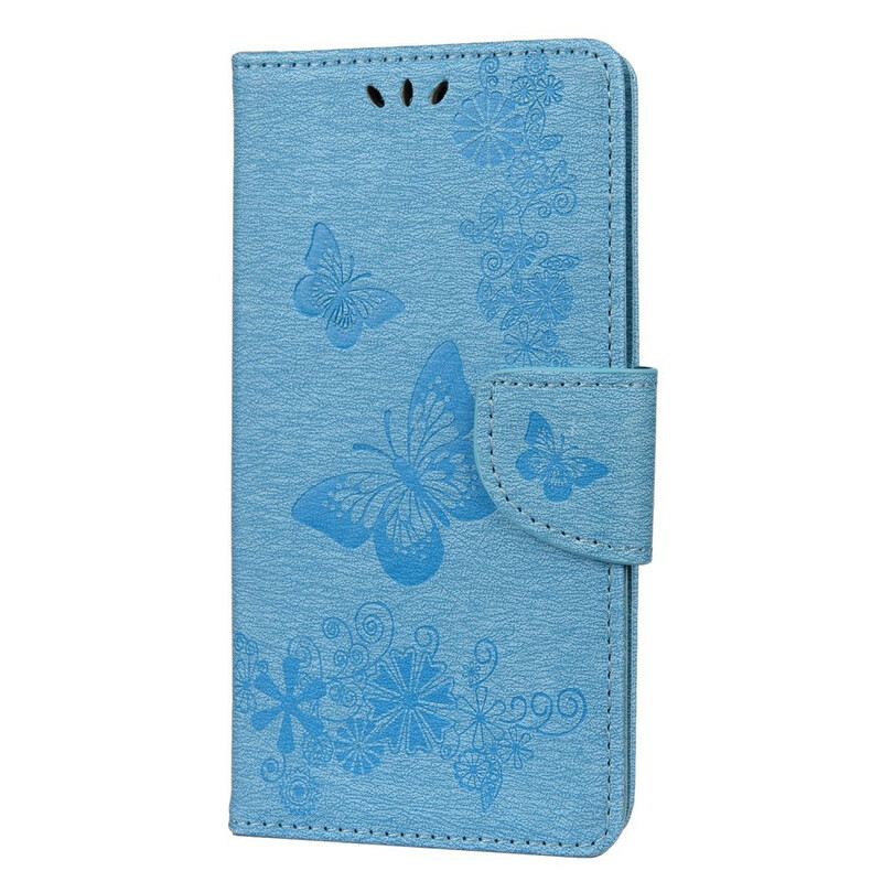 Fliptok / Bőrtok Huawei P Smart 2020 szíjjal Splendid Strap Butterflies