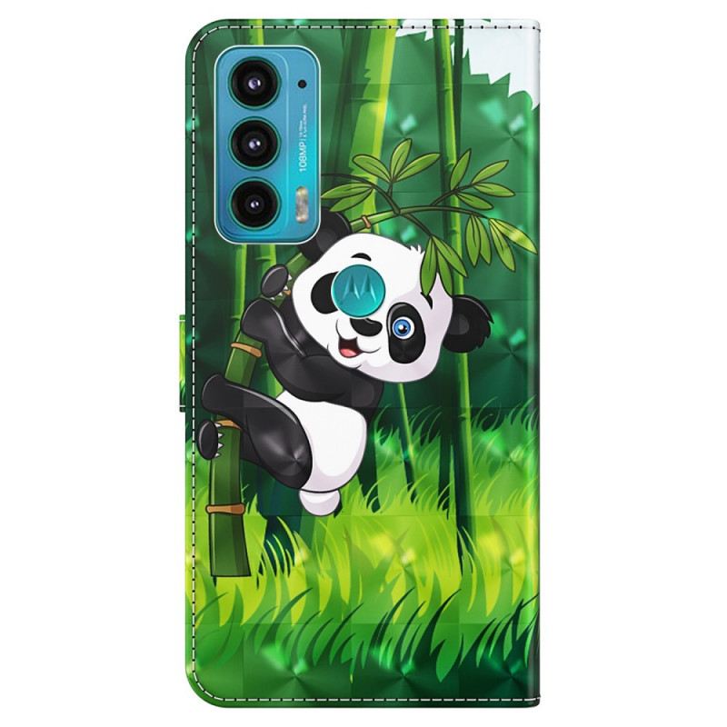 Fliptok / Bőrtok Moto E40 / E30 / E20 Panda És Bambusz