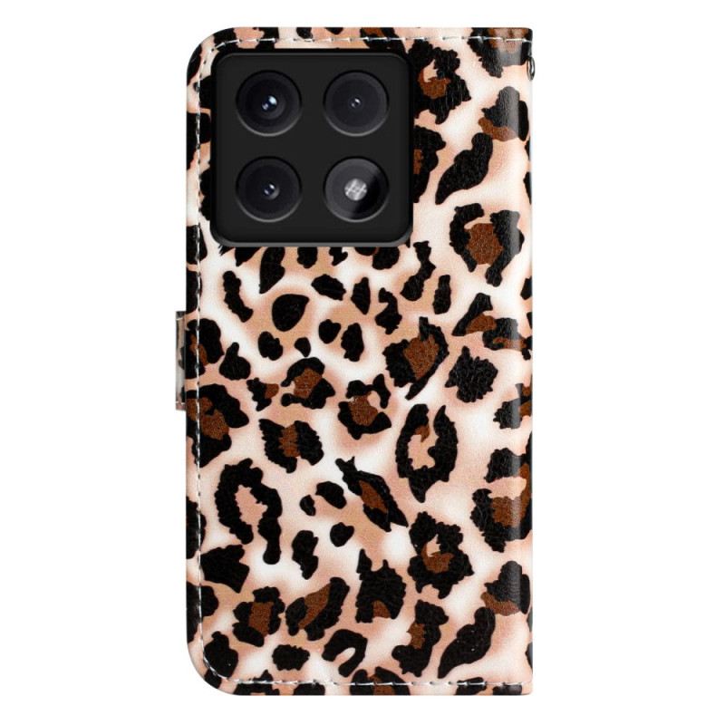 Bőrtok Xiaomi 14t Leopárdmintás