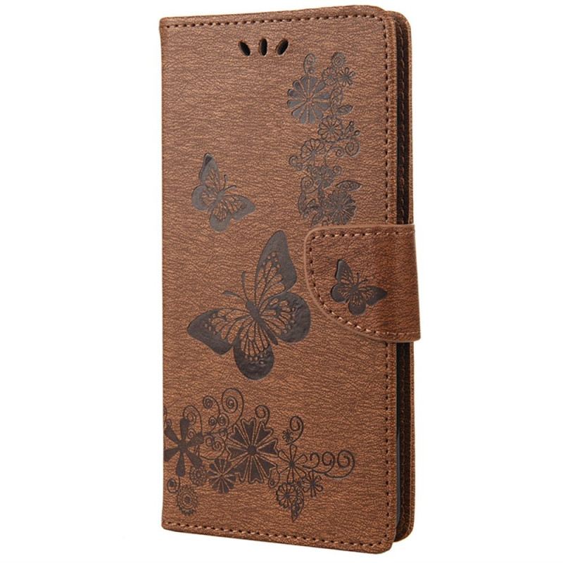 Fliptok / Bőrtok Xiaomi Redmi 10A szíjjal Splendid Strap Butterflies