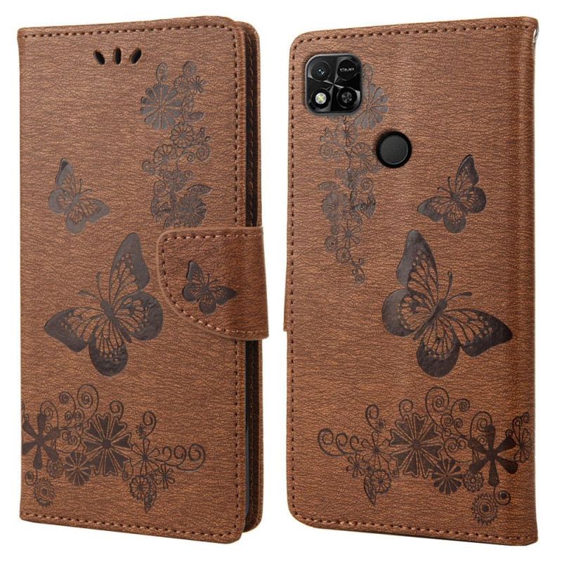 Fliptok / Bőrtok Xiaomi Redmi 10A szíjjal Splendid Strap Butterflies