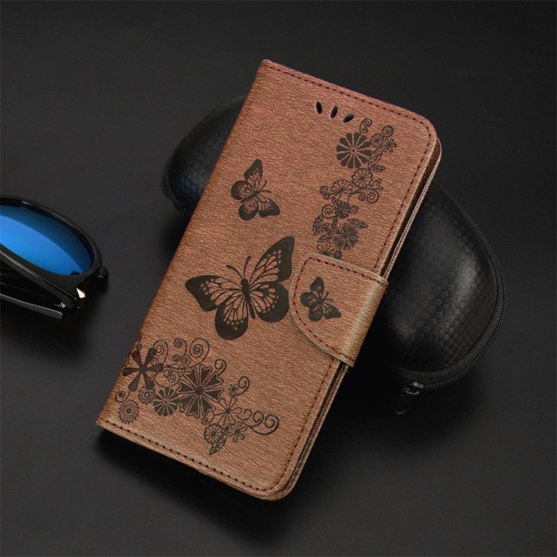 Fliptok / Bőrtok Xiaomi Redmi 10A szíjjal Splendid Strap Butterflies