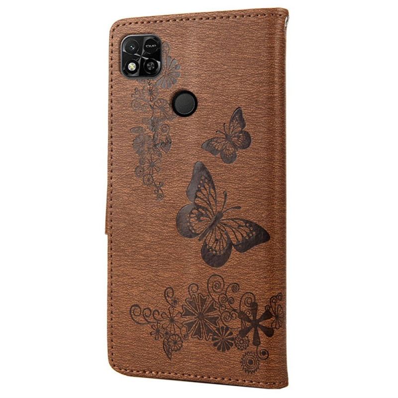 Fliptok / Bőrtok Xiaomi Redmi 10A szíjjal Splendid Strap Butterflies