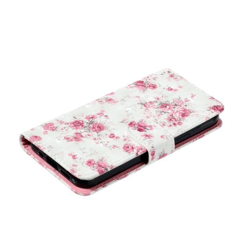 Fliptok / Bőrtok Xiaomi Redmi 10A szíjjal Strap Liberty Flowers