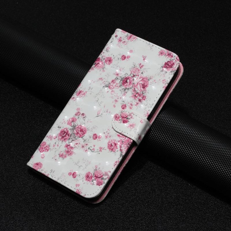 Fliptok / Bőrtok Xiaomi Redmi 10A szíjjal Strap Liberty Flowers