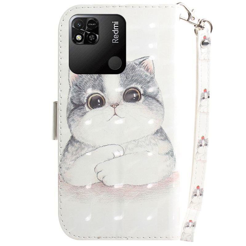 Fliptok / Bőrtok Xiaomi Redmi 10A szíjjal Tanga Graphic Cat