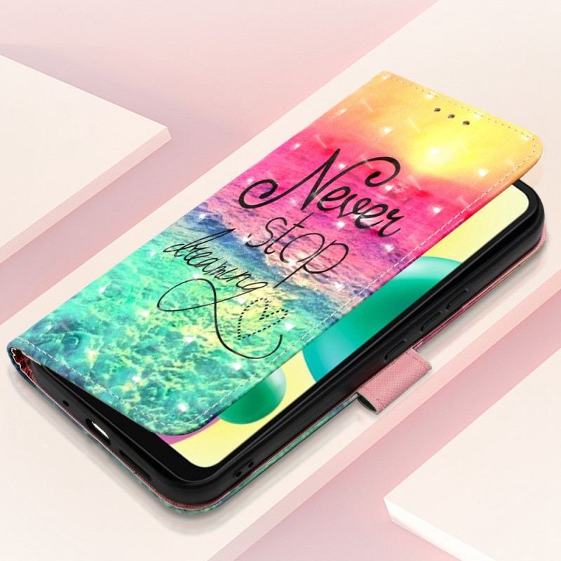 Fliptok Xiaomi Redmi 10A szíjjal Never Stop Dreaming Strappy