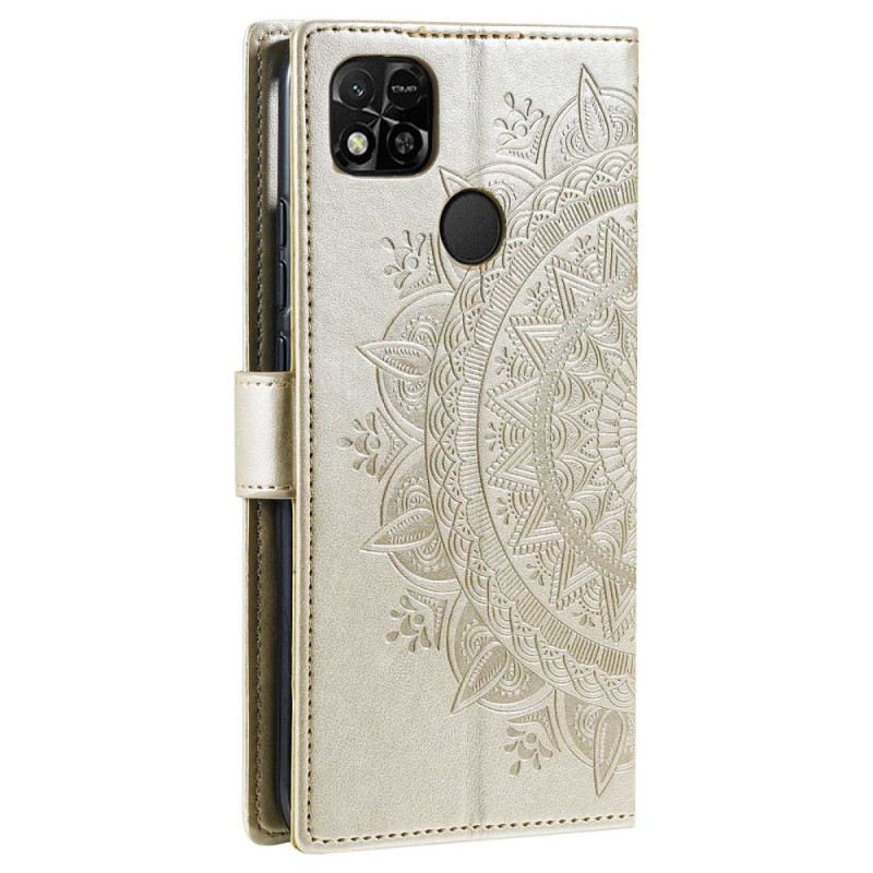 Kinyitható Tokok Xiaomi Redmi 10A Mandala Nap Zsinórral