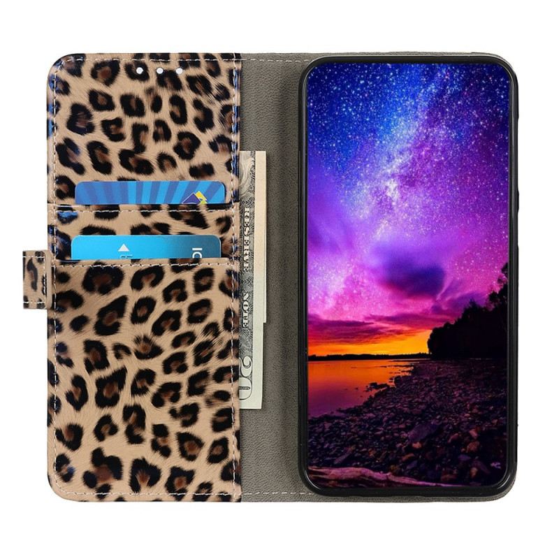 Fliptok / Bőrtok Samsung Galaxy A03s Leopárd