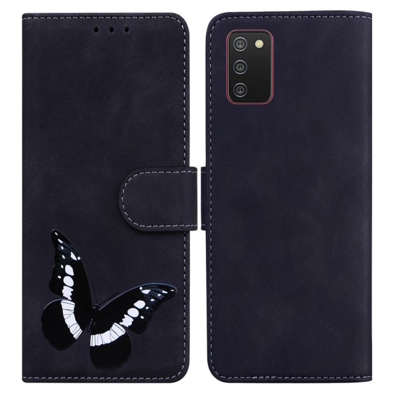 Fliptok / Bőrtok Samsung Galaxy A03s Skin-touch Butterfly