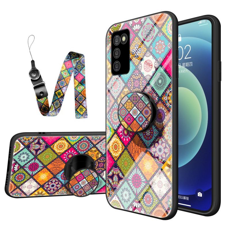 Tok Samsung Galaxy A03s Patchwork Mágneses Tartó