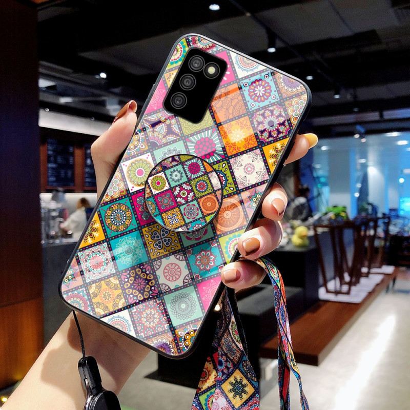 Tok Samsung Galaxy A03s Patchwork Mágneses Tartó