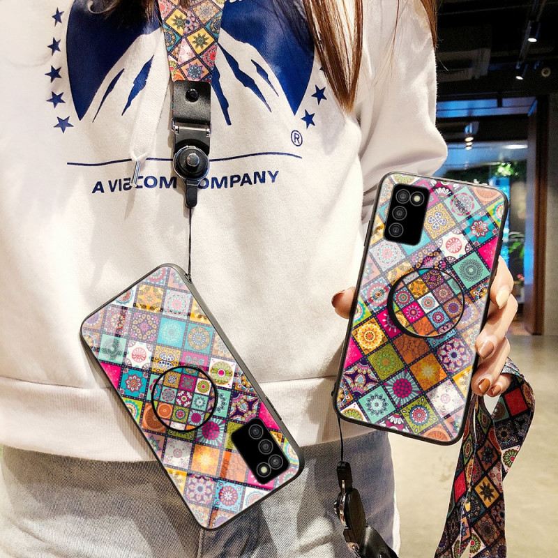 Tok Samsung Galaxy A03s Patchwork Mágneses Tartó