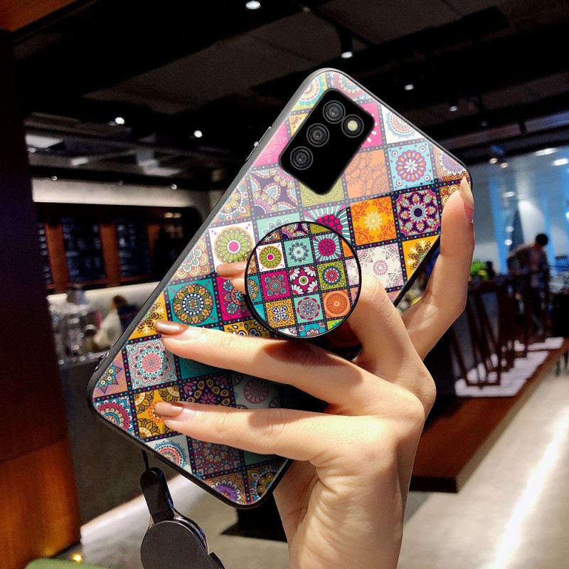 Tok Samsung Galaxy A03s Patchwork Mágneses Tartó