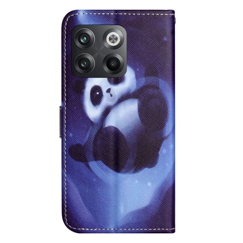 Fliptok / Bőrtok OnePlus 10T 5G szíjjal Pántos Space Panda