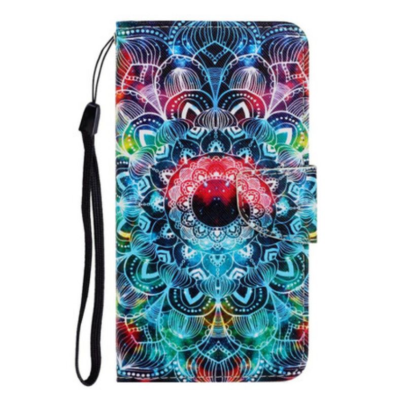 Fliptok / Bőrtok Samsung Galaxy A31 szíjjal Feltűnő Strappy Mandala