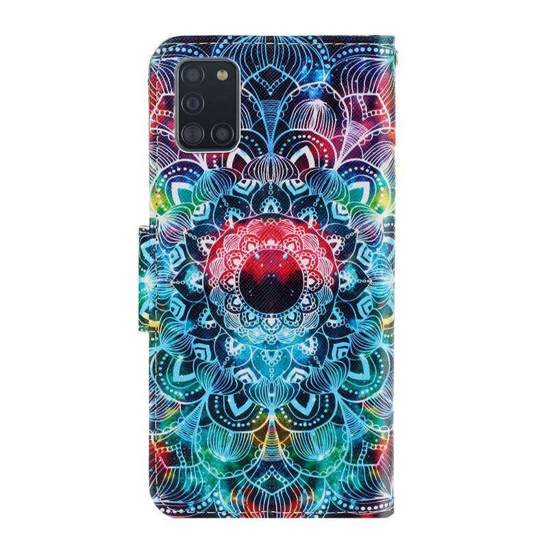 Fliptok / Bőrtok Samsung Galaxy A31 szíjjal Feltűnő Strappy Mandala